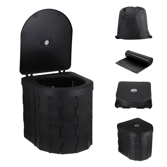ABIDE Camping Portable Toilet Folding Outdoor Toilet with Lid