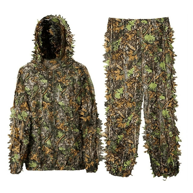 ABIDE Ghillie Suit for Men, 3D Lightweight Hooded Camouflage Breathable