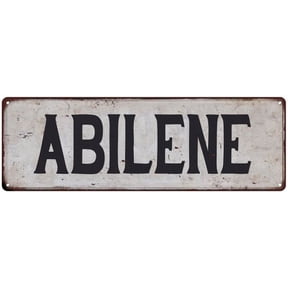 ABILENE Vintage Look Rustic Metal City State Sign 6 x 18 High Gloss Metal 206180041097