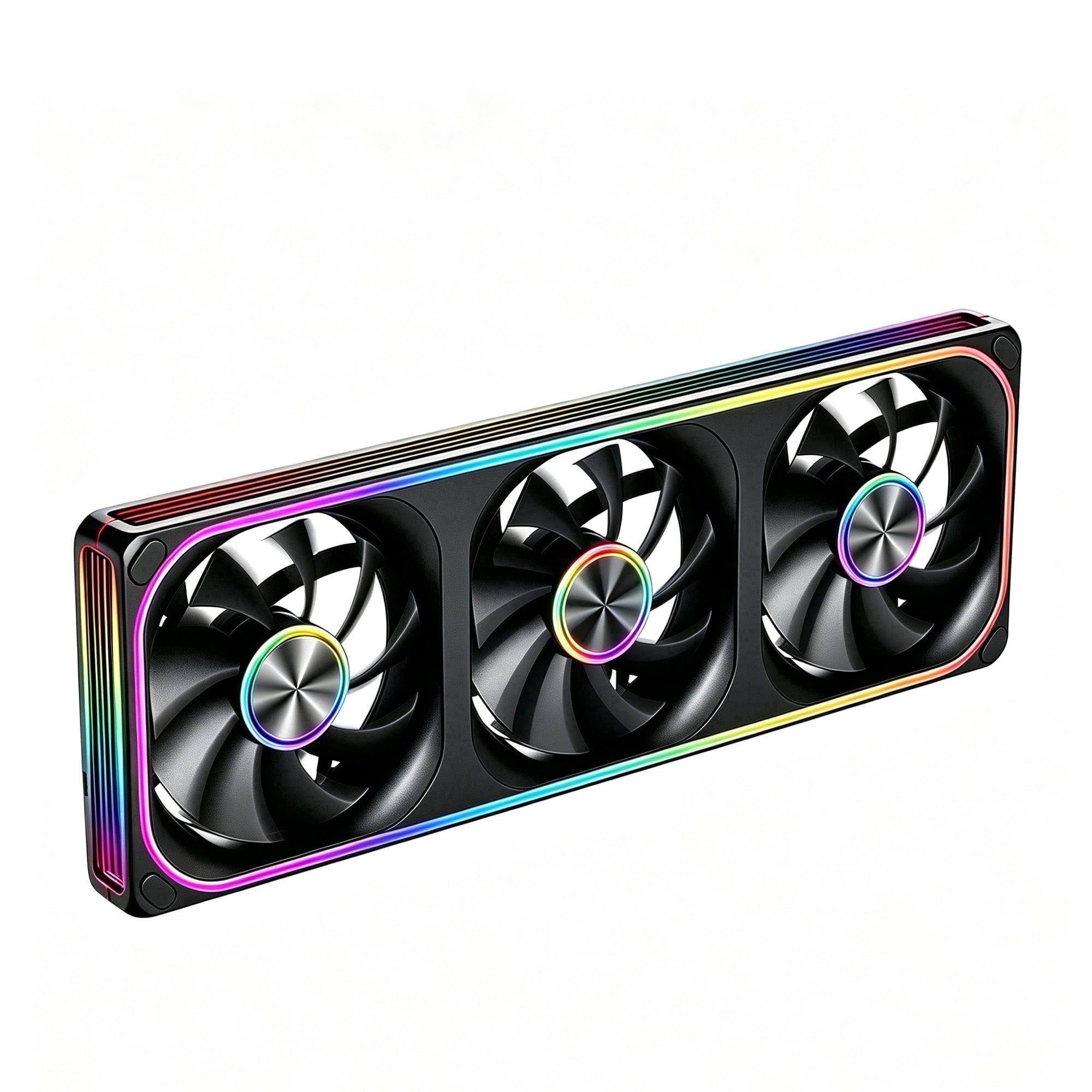 ABITSY 360mm Pc Case Fan, Rgb Triple 120mm Pwm Computer Case Cooling ...
