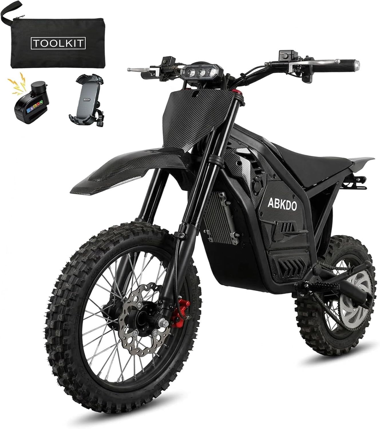 ABKDO Electric Motorcycle for Adults & Teens, 4000W Peak Motor Electric Dirt Bike, up to 45 mph 40 Miles Range, 48V 23Ah Battery Dirtbike, UL 2272, 14"/12" Tires E Moto Bike