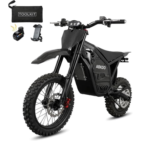 ABKDO Electric Motorcycle for Adults & Teens, 4000W Peak Motor Electric Dirt Bike, up to 45 mph 40 Miles Range, 48V 23Ah Battery Ebikes, UL 2272, 14"/12" Tires E Moto Bike