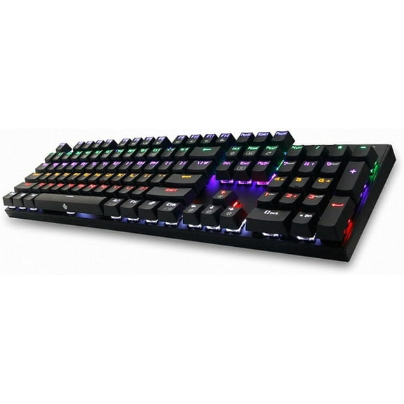 ABKO K640 QUICK SWAP Switch Mechanical Custom Keyboard Rainbow LED NKEY-Rollover (English/Korean Layout) Black Color (Blue Switch (Click))