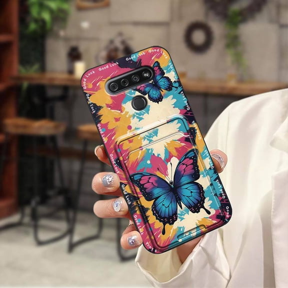 ABL-Phone Case For LG K51/Reflect/L555DL, Waterproof Cover Cartoon Silicone TPU protective Graffiti Soft case Back Cover Full wrap Durable Fashion Design Card bag Anti-knock Card slot