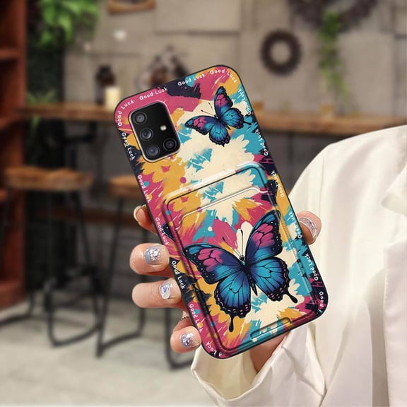 ABL-Phone Case For Samsung Galaxy A71 5G/A Quantum, Cartoon Silicone protective Anti-knock Graffiti Fashion Design Card bag Card slot Durable Cute Soft case Shockproof Anti-dust Cover