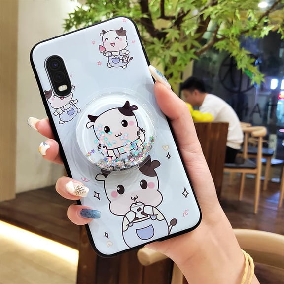 ABL-Phone Case For Samsung Galaxy Xcover Pro, Waterproof Anti-knock Back Cover Skin feel silicone Kickstand Simplicity Protective Fashion Design Rotatable stand Quicksand Durable TPU