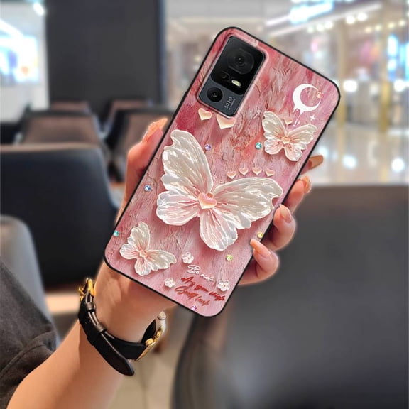 ABL-Phone Case For TCL 40XL/40T/T608D/Lively Jitterbug Smart4, Fashion Design Graffiti Silicone Cute flower Shockproof TPU Dirt-resistant Anti-dust Durable Soft case Protective Cartoon