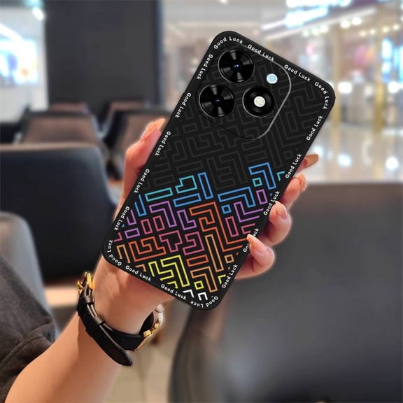 ABL-Phone Case For Tecno Spark Go 2024/Spark20C/BG6/POP8, Shockproof Cute Back Cover Full wrap Anti-dust Waterproof Durable Cover Fashion Design Soft case Anti-knock TPU protective
