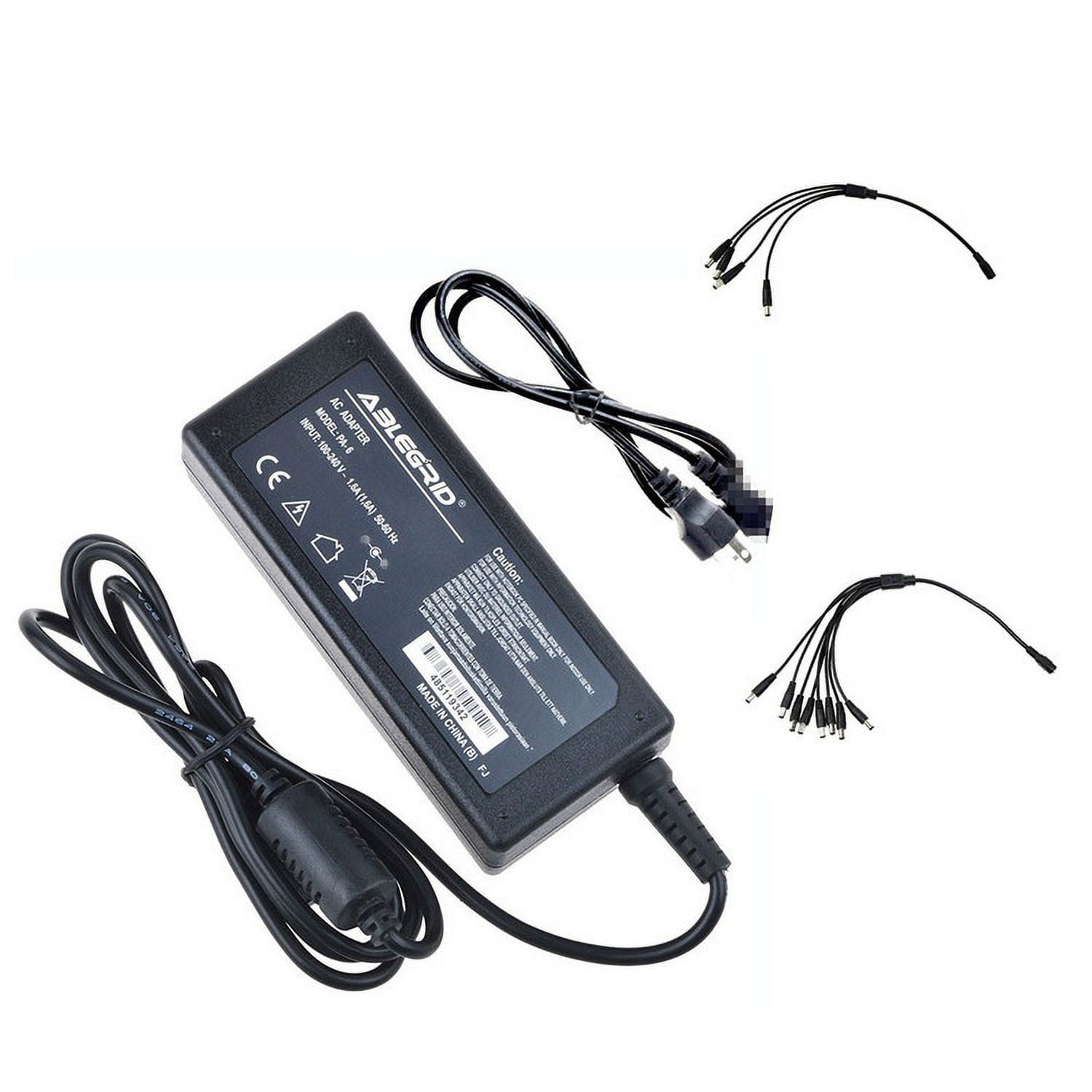 ABLEGRID 12V 5AMP Camera Power Adapter with 4way and 8way Power