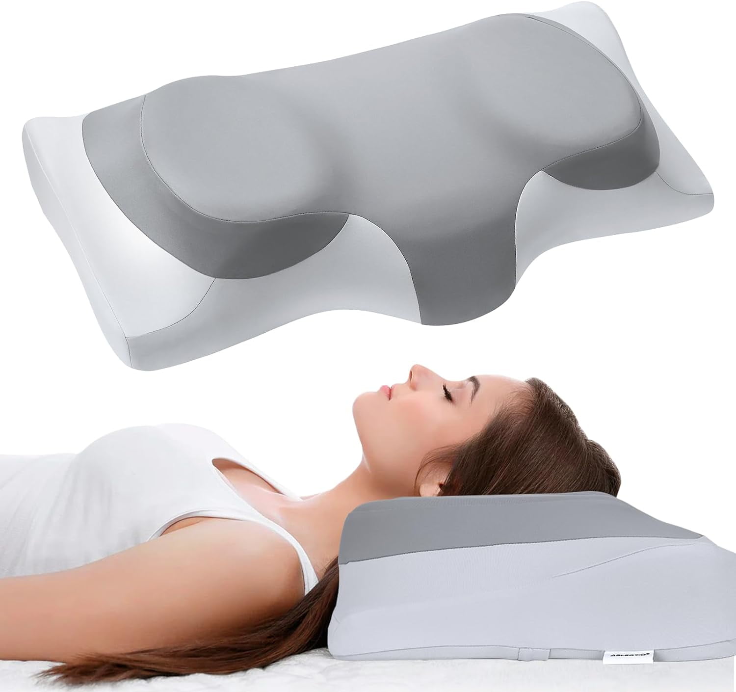 ABLEGRID Adjustable Cervical Pillow, Memory Foam, Ergonomic Bed