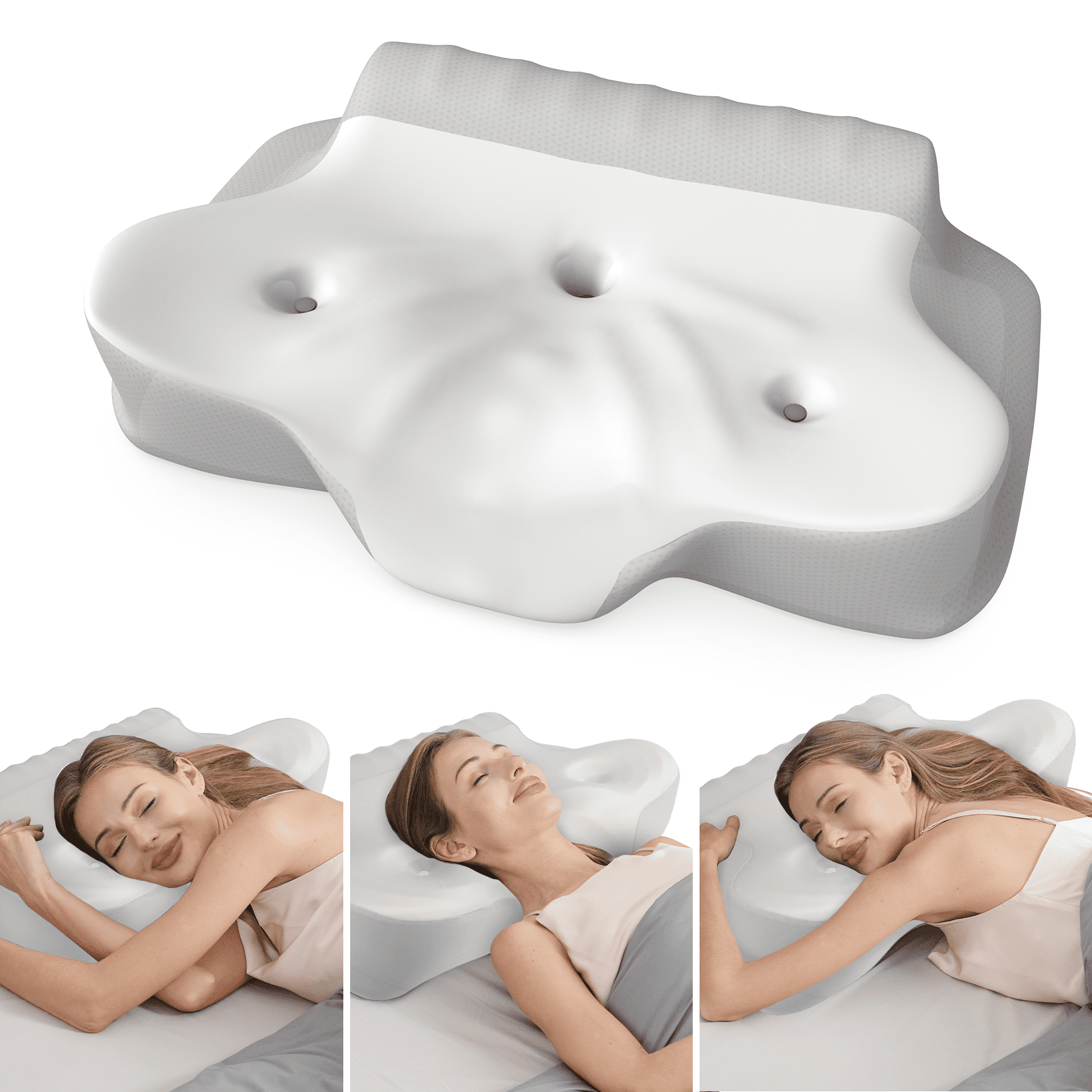 ABLEGRID Memory Foam Cervical Neck Support Pillow,Contour Cooling Gel Pillow for Neck Shoulder Pain Relief,Ergonomic Orthopedic Adjustable Deep Sleep Bed Pillow for Side,Back,Stomach Sleeper