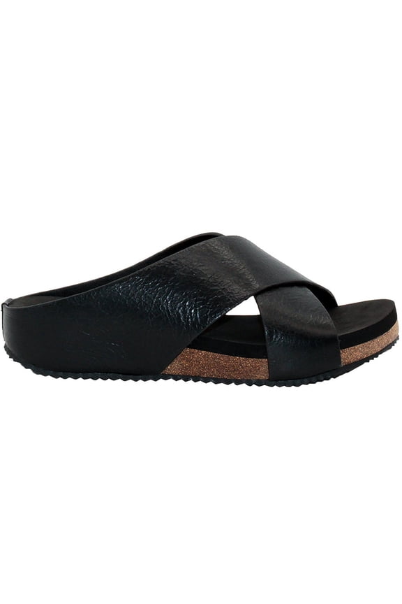 Women's Ablette Criss Cross Wedge Sandal, Black, 7
