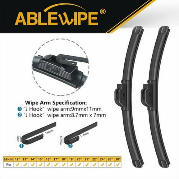 ABLEWIPE 17"+17" Windshield Wiper Blades Fit For Toyota Pickup 1995-1988 Quality