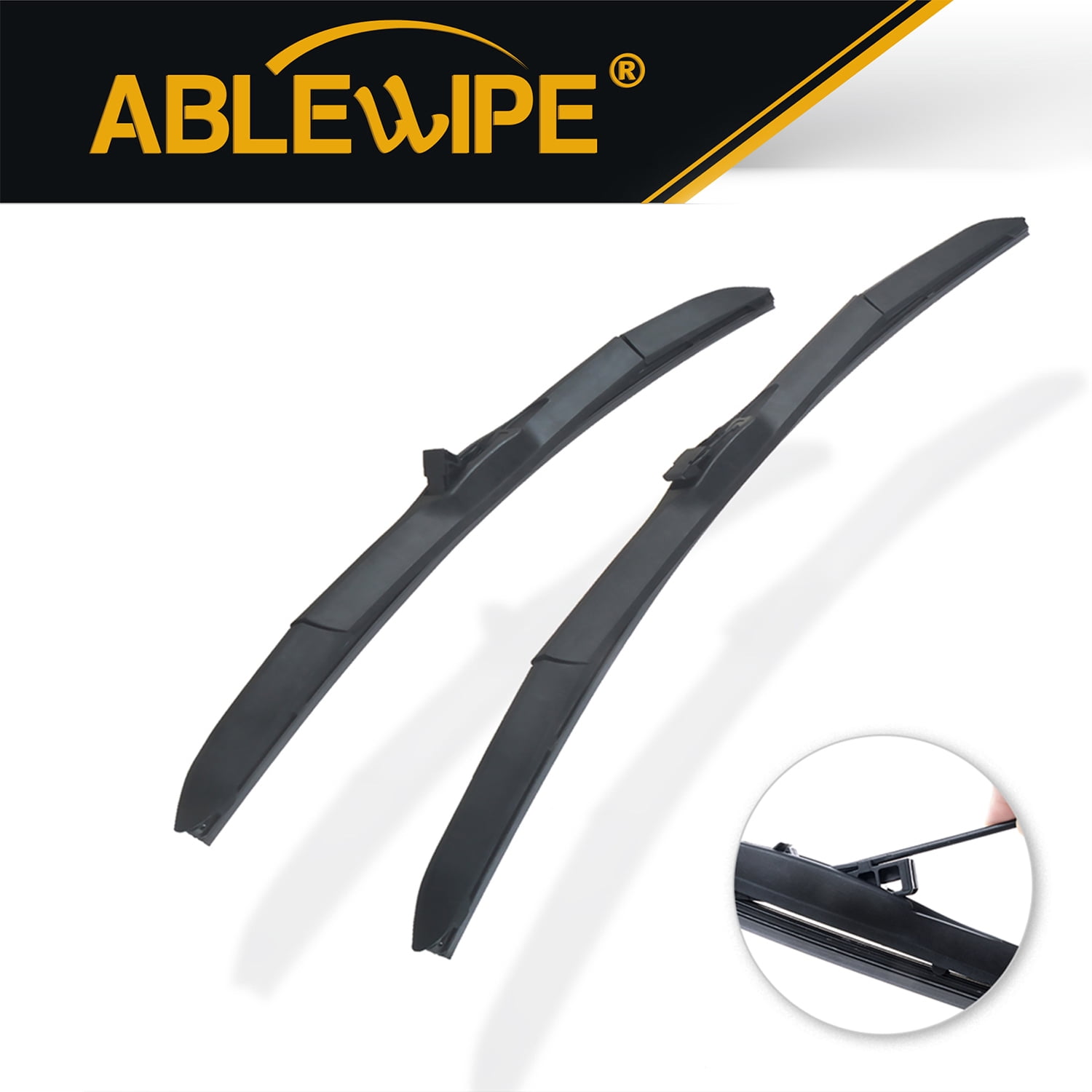 ABLEWIPE 22 in & 20 in Windshield Wiper Blades Fit For Lexus IS250 2007 22"&20" Premium Hybrid Wiper Replacement For Car Front Window, J U HOOK Wiper Arm (Pack of 2), AB6099WP