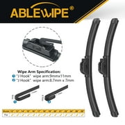 ABLEWIPE 22 Inch + 22 Inch Windshield Wiper Blades Fit For Ford F-350 Super Duty 2008 22"&22" Bracketless Hybrid Wiper Replacement For Car Window (Pack of 2), P13591S