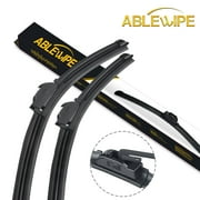ABLEWIPE 24 in & 19 in Windshield Wiper Blades Fit For Toyota Camry 2003 24"&19" Premium Hybrid Wiper Replacement For Car Front Window, J U HOOK Wiper Arm (Pack of 2), AB4567WP