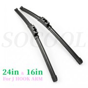 SOCOOL Wiper Blades Replacement For Car Window 24"&16" Compatible with Hyundai Veloster 2020, Set of 2, WP3688WB