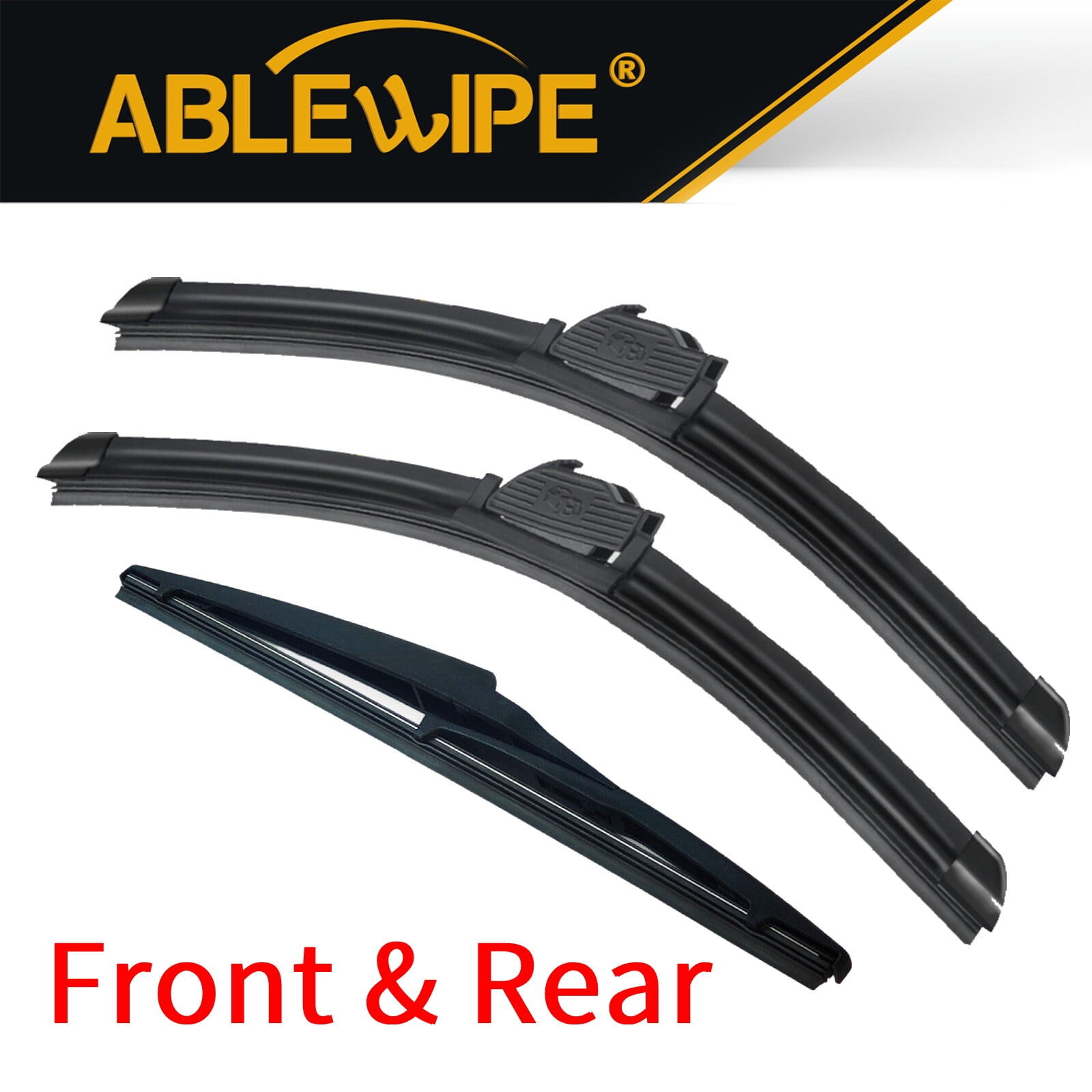 ABLEWIPE 26"+16"+12A Windshiled Wiper Blades Fit For Toyota RAV4 2021-2025, Pack of 3 for Front & Rear Window, Y22B0B3S