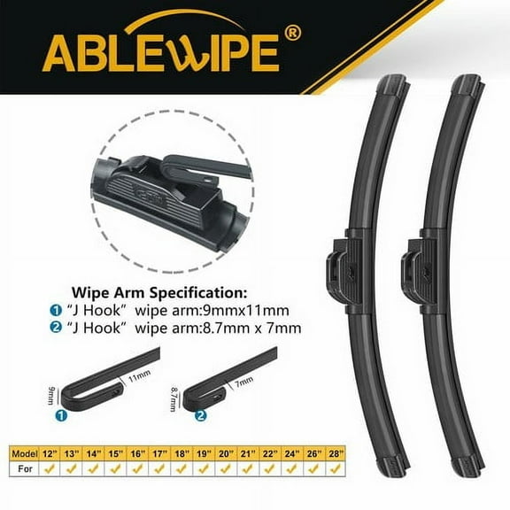 ABLEWIPE 28"+18" Windshield Wiper Blades Fit For Nissan Rogue Sport 2019-2018