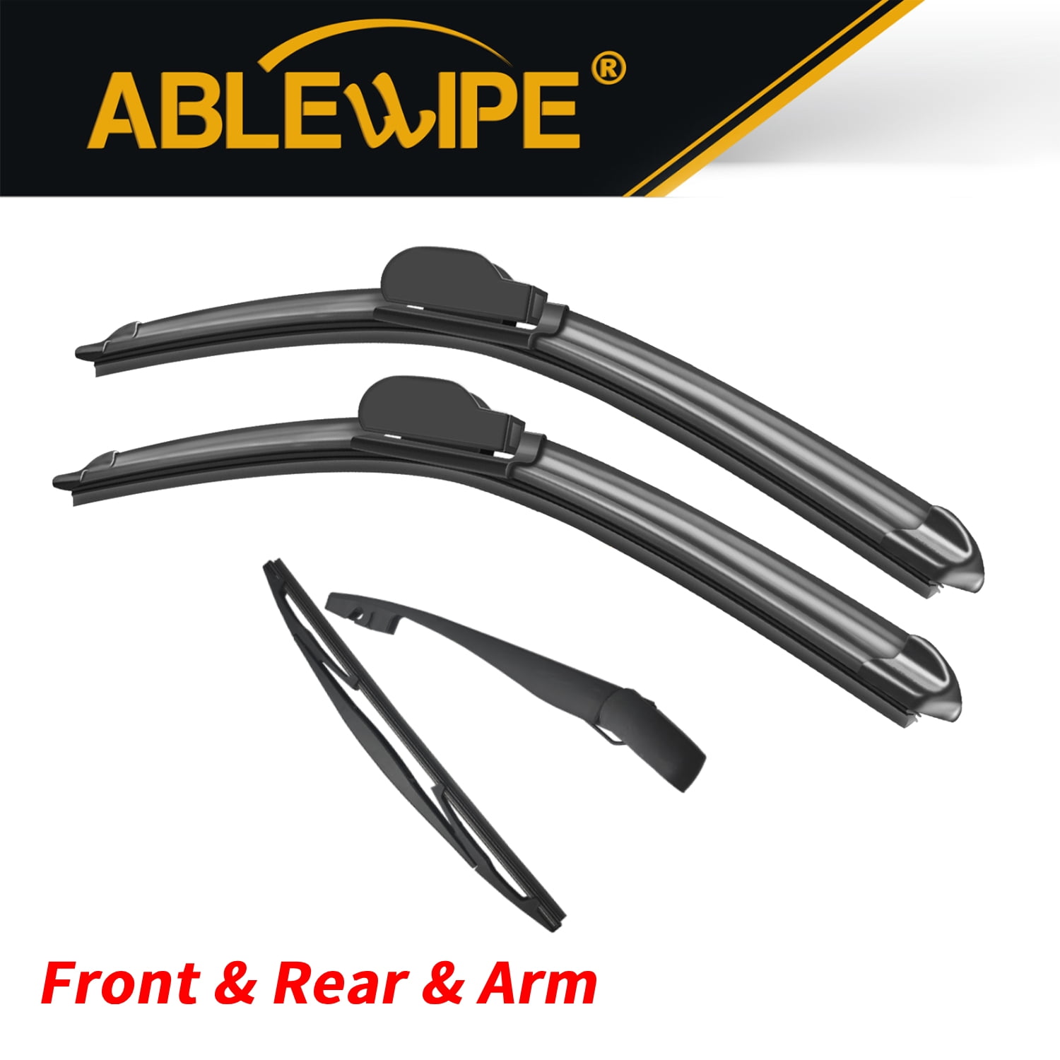 ABLEWIPE 4PCS Front and Rear Wiper Blades and Rear Wiper Arm Fit For Subaru Forester 2019-2022, Set of 4, Y26J4U4G