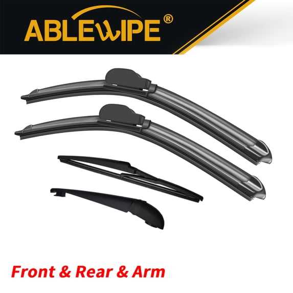 ABLEWIPE 4PCS Front and Rear Wiper Blades and Rear Wiper Arm Fit For Toyota C-HR 2018, Set of 4, Y27J4T2G