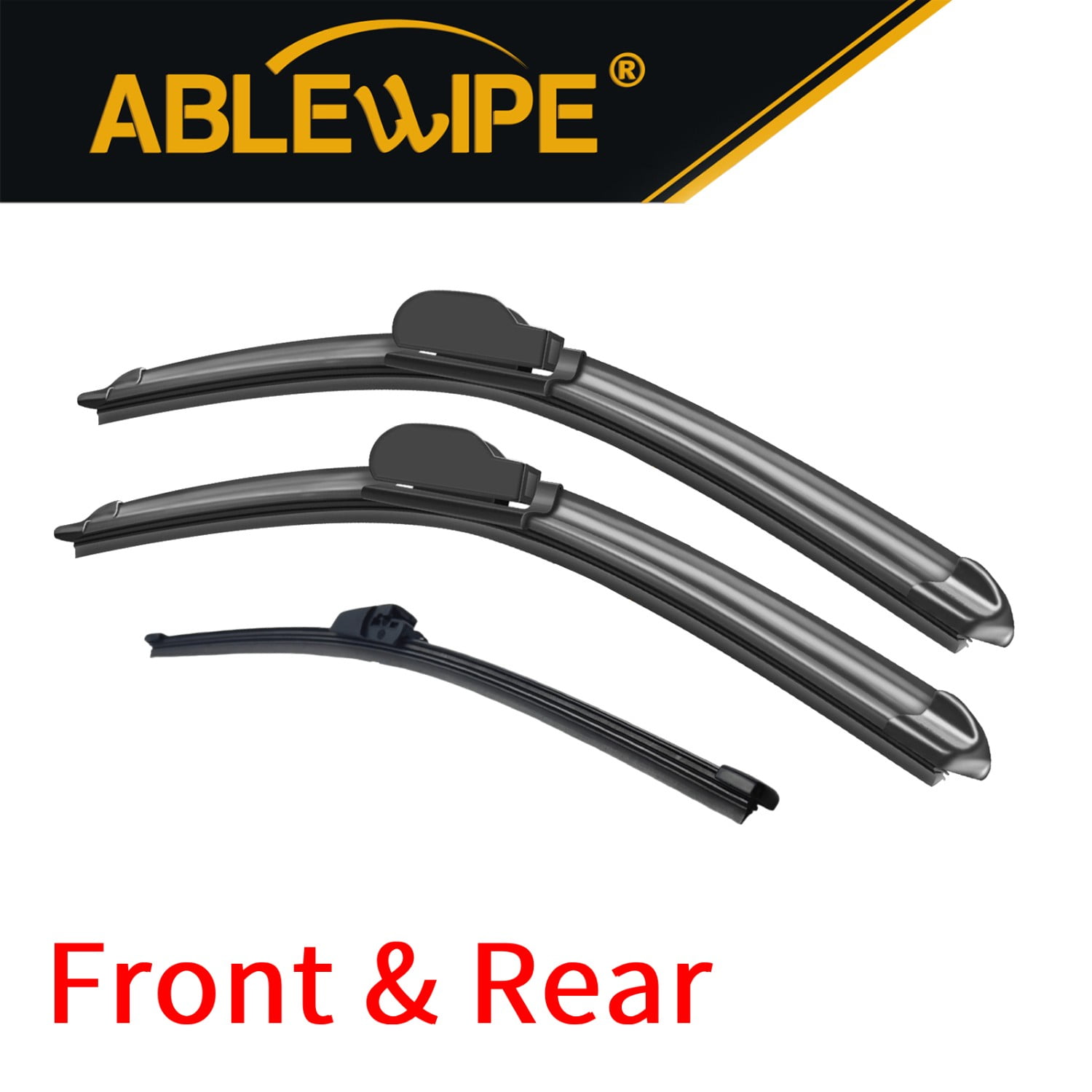 ABLEWIPE Front & Rear Windshield Wiper Blades Fit For BMW X1 2016, Set of 3, Front Wiper Blades and Rear Wiper, Y24D0F9S