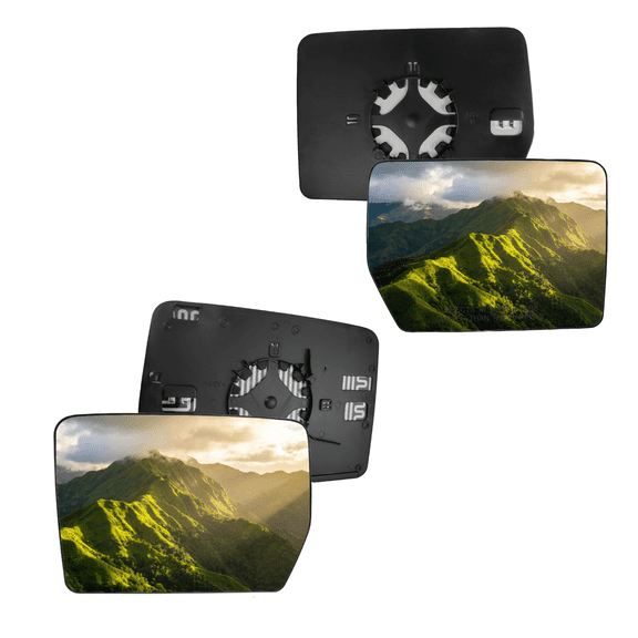 ABLEWIPE Left & Right Rearview Mirror Glass Fit for Ford F-150 2005-2010 King Ranch, Exterior Mirror Glass Heated Power Passenger & Driver, Set of 2