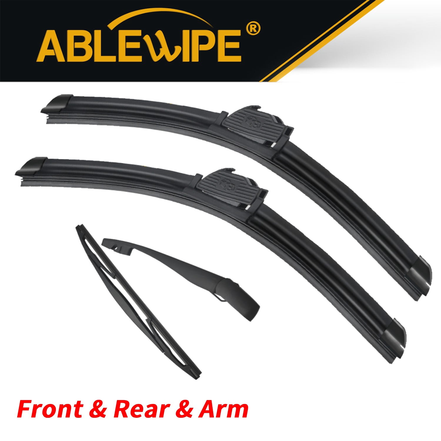 ABLEWIPE Windshield Wiper Blades Replacement for Acura MDX 2014-2020, Quality Front Rear Wiper Blade with Rear Arm, 26"+20"+14"+12" (Set of 4),Y04W7I1W