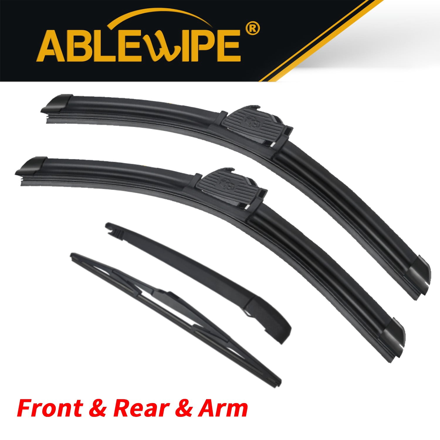 ABLEWIPE Windshield Wiper Blades Replacement for Chrysler Voyager 2020-2024, Quality Front Rear Wiper Blade with Rear Arm, 26"+20"+14"+12" (Set of 4),Y09W7L1W