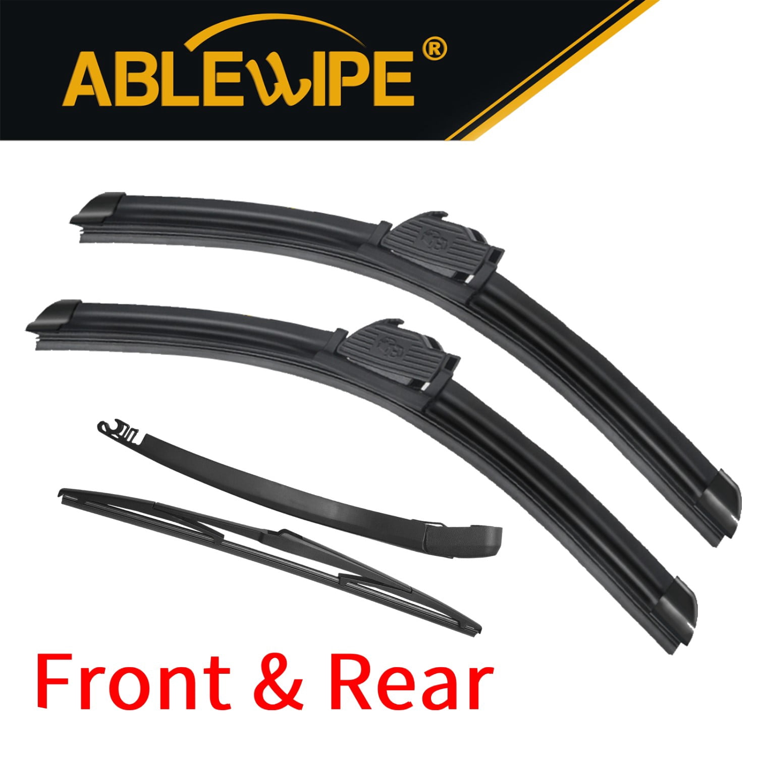 ABLEWIPE Windshield Wiper Blades Replacement for Toyota Prius 2004-2009, Quality Front Rear Wiper Blade with Rear Arm, 26"+18"+16"+14" (Set of 4),Y02X072W