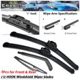thumbnail image 1 of ABLEWIPE Wiper Blades, 24"+19"+12"+13" Front Rear Wipers & Arm (Pack of 4), Fit For Dodge Journey 2020-2009, Automotive Replacement Windshield Wiper Blades, OEM Quality, Y28I6X8S, 1 of 8