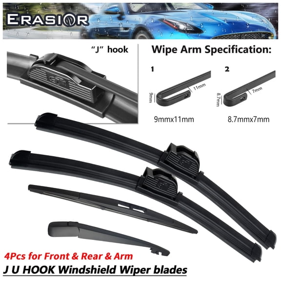 ABLEWIPE Wiper Blades, 28"+14"+12"+10" Front Rear Wipers & Arm (Pack of 4), Fit For Toyota Corolla 2025-2020, Automotive Replacement Windshield Wiper Blades, OEM Quality, Y25I9E6S