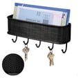 thumbnail image 1 of ABLINK Wall Key Holder, Decorative Wall Mounted Mail Organizer and Key Rack for Entryway, Kitchen, Home, Office-Black, 1 of 10