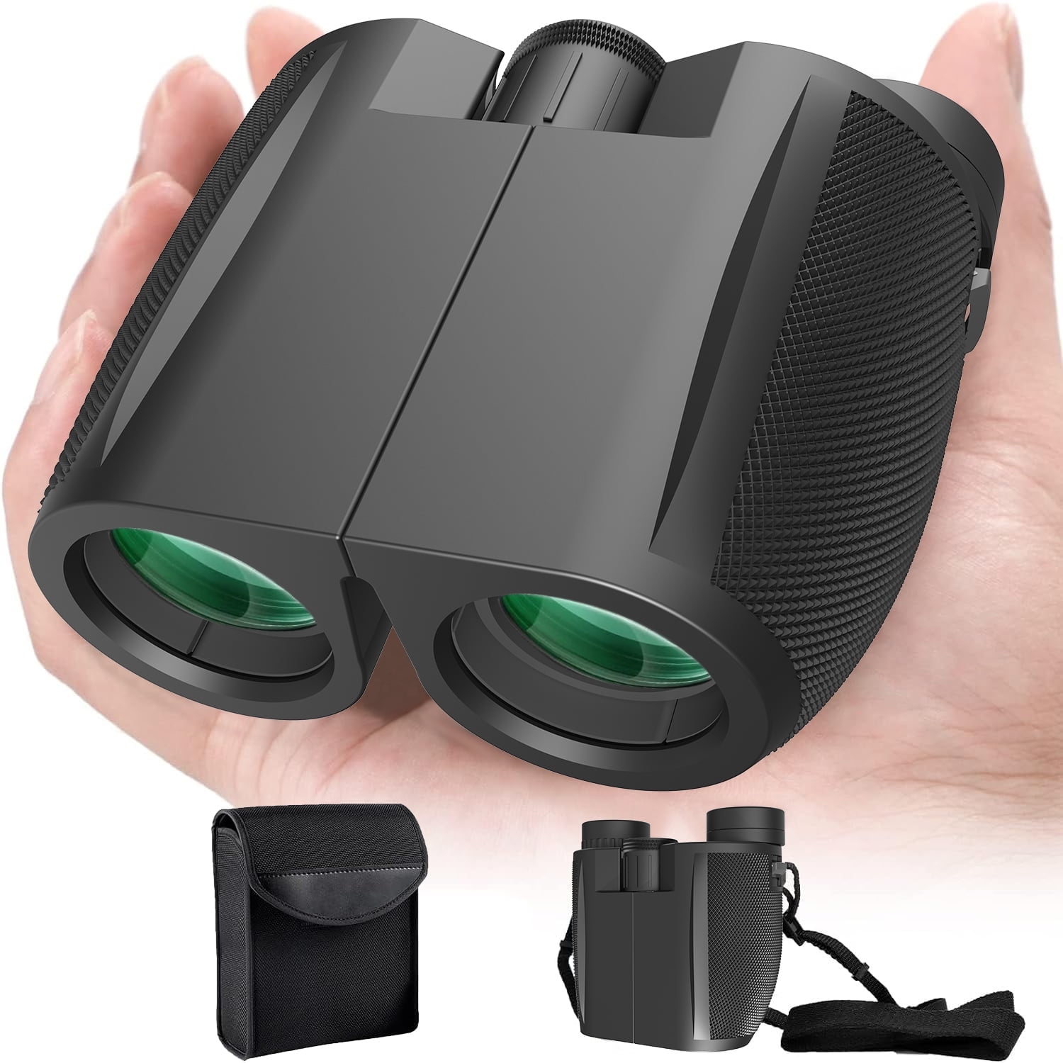 ABLIVO 10x25 Compact Binoculars, Lightweight Folding Design, Low