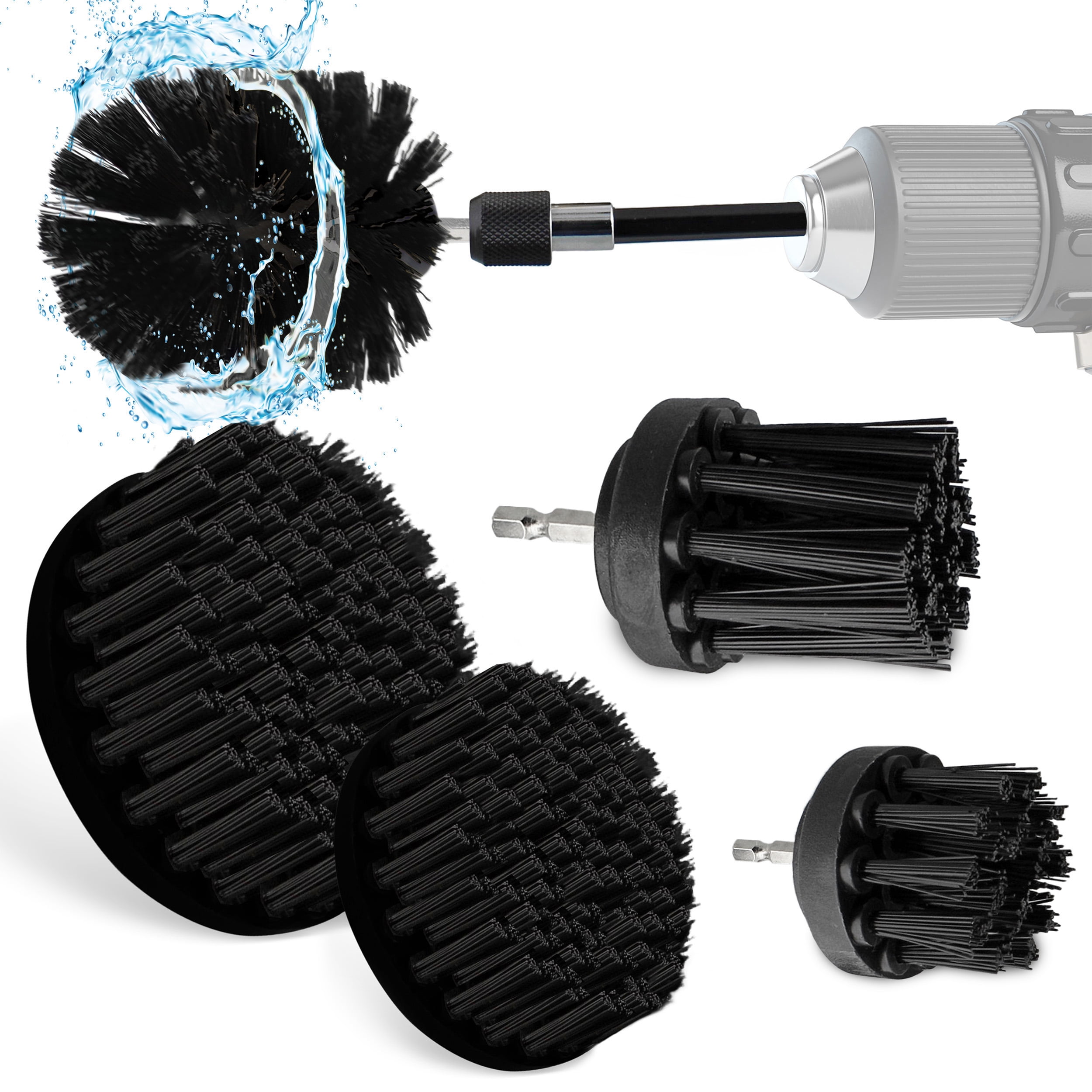 Drill Brush Outdoor & Patio Cleaning Kit Stiff Nylon Bristles 2pc  R-S-40-QC-DB from Drill Brush - Acme Tools