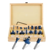 ABN 1/4in Tungsten Carbide Router Bits for Woodworking 15pc Wood Router Bit Set