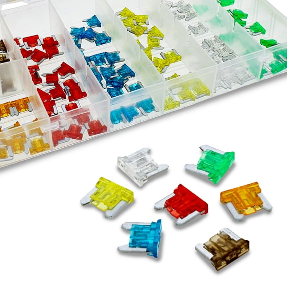 ABN 120-Piece Low Profile Mini Blade Fuse Assortment 5 7.5 10 15 20 25 30 AMP