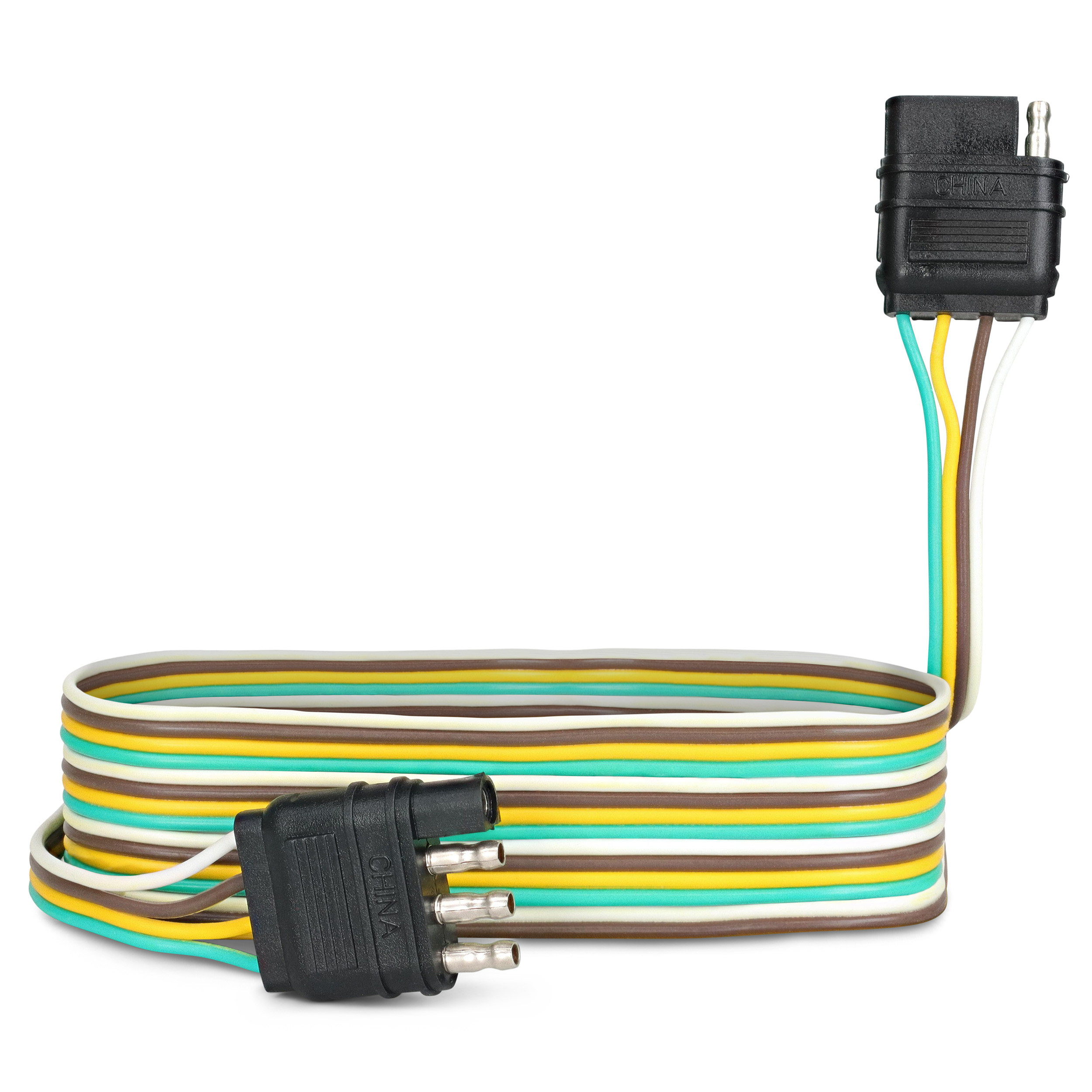 ABN 1909 - 4 Way 4 Pin Plug 20 Gauge Trailer Light Wiring Harness Extension 8ft - image 1 of 7
