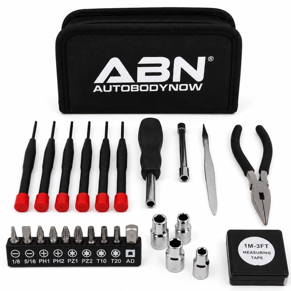 ABN 25pc Tri-Fold Mini Tool Set for Dorm Travel - Basic Tool Set for Home Repair