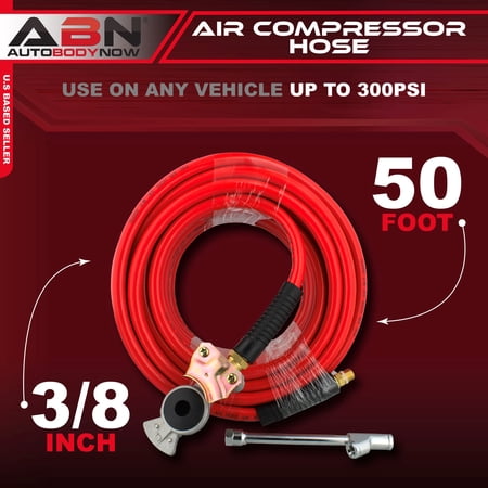 ABN 3/8 Air Compressor Hose 50 Ft - 300 PSI Flex Air Hose - PVC Air Line