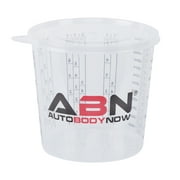 ABN 32 Oz 1000ml Quart Disposable Flexible Clear Graduated Plastic Mixing Cups with Lids 100 Pack Use for Paint, Resin, Epoxy, Art, Kitchen, Baking - Measuring Ratios 1:1, 2:1:1, 3:1:1, and 4:1:1