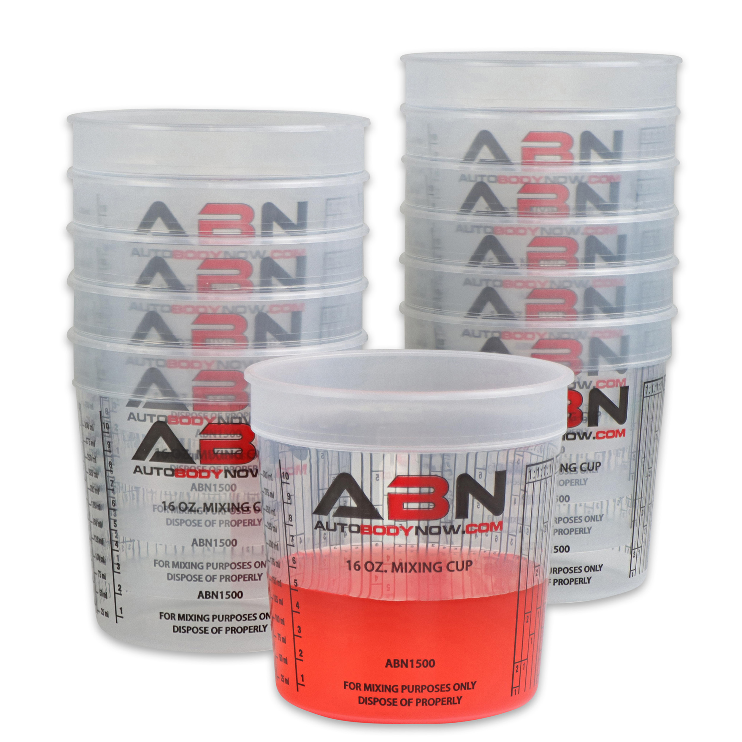 ABN 473mL Resin Supplies Paint Mixing Cup 12pk 16oz Auto Paint