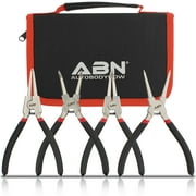 ABN 4pc 7in Heavy Duty Snap Ring Pliers Set - Removal Tools with .067in Tips