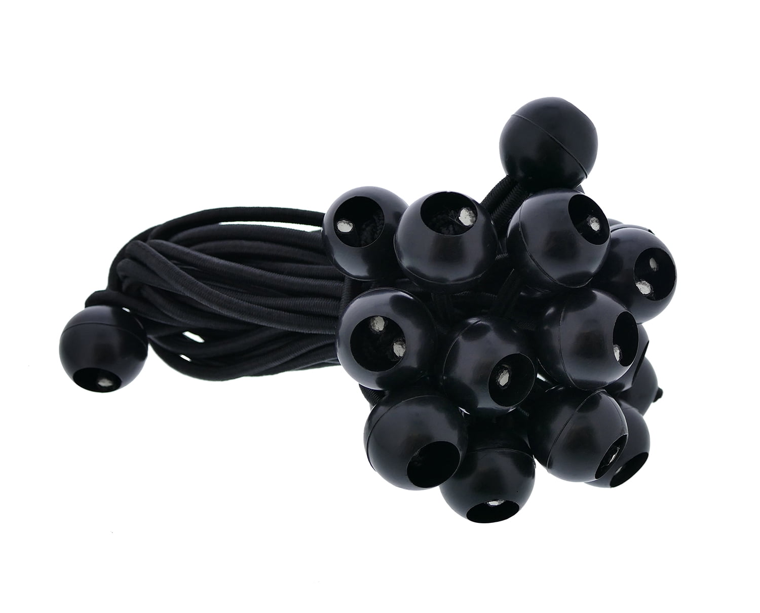 ABN 6 Inch Ball Bungee 25-Pack of Black Bungee Tie Down Cords w/ Plastic  Balls 
