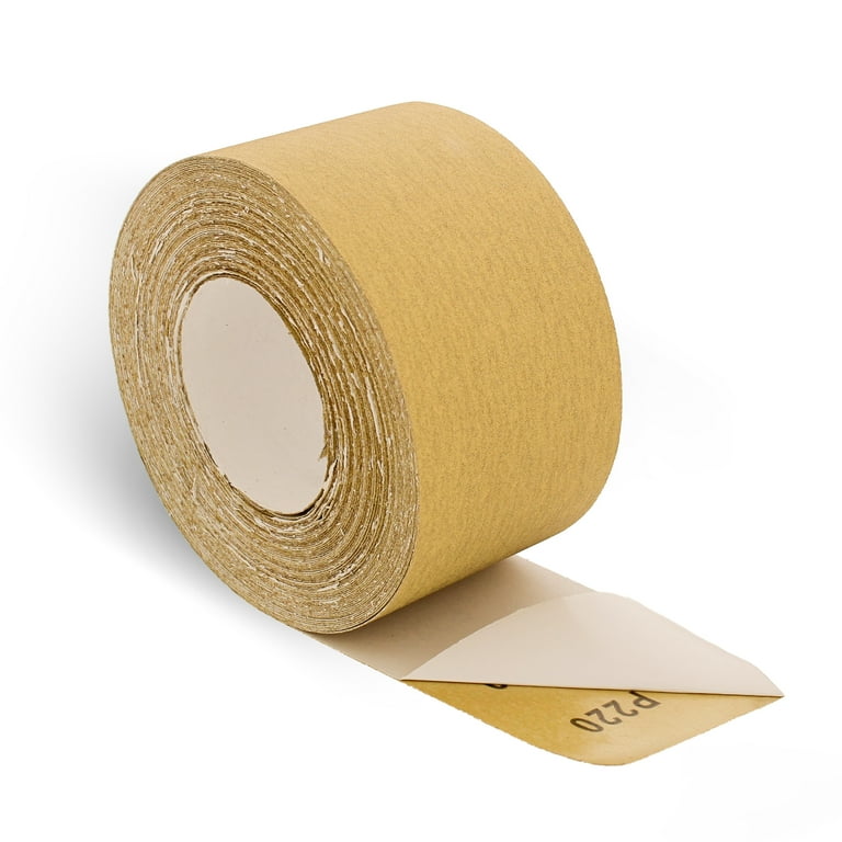 ABN Adhesive 220 Grit Sandpaper Roll 2 3 4 Inch x 20 Yards Aluminum Oxide PSA