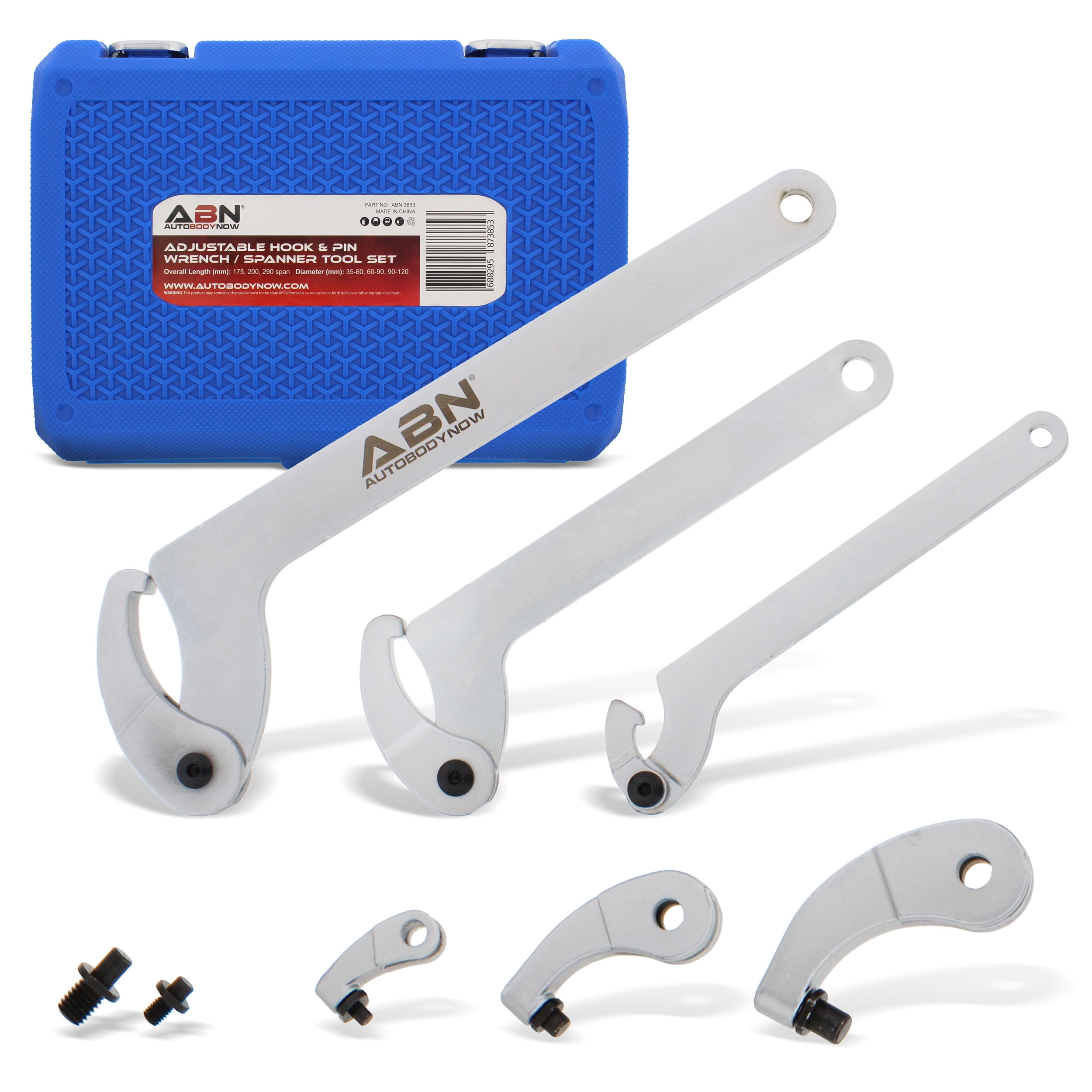ABN Adjustable Hook & Pin Wrench Spanner Tool Bicycle Bike Nut Adjustment  Set 