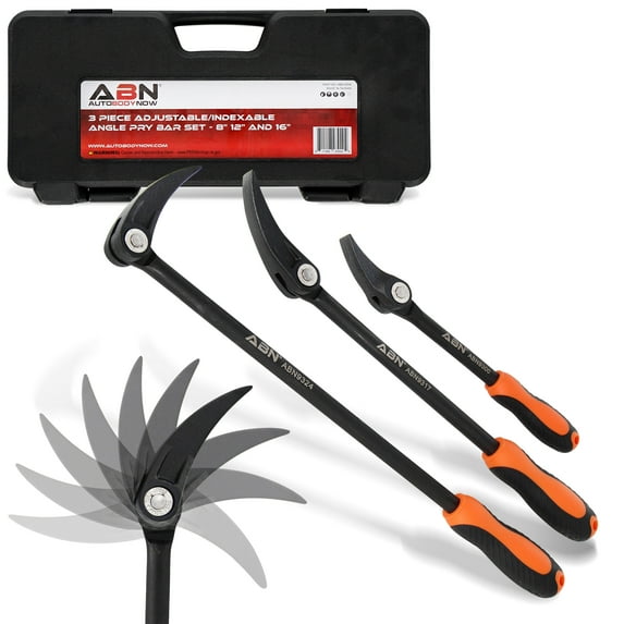 ABN | Adjustable Pry Bar Set Heavy Duty Indexing Pry Bar Set Automotive 3pc Kit