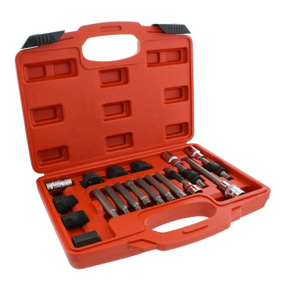 ABN Alternator Pulley Decoupler 18-Piece Socket Set – Pulley Removal Tool Kit