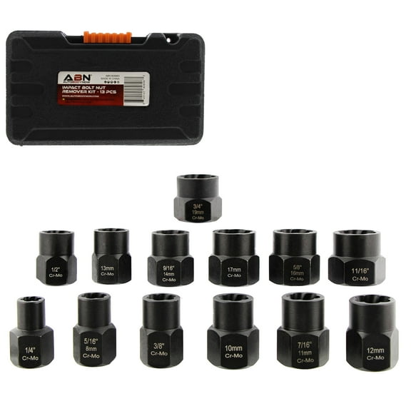 ABN Bolt Remover and Extractor Socket Set - 14pc Stripped Screw Remover Tools