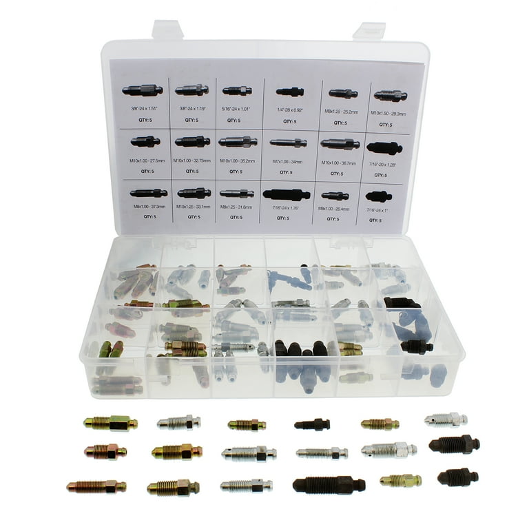 ABN Brake Bleeder Screw 90-Piece Assortment – SAE & Metric Bleeding Screws  Kit